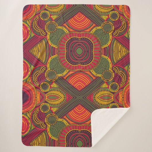 Farbige Abstrakte Linien | Rosa Lila Gelb grün Sherpadecke (Vorderseite)