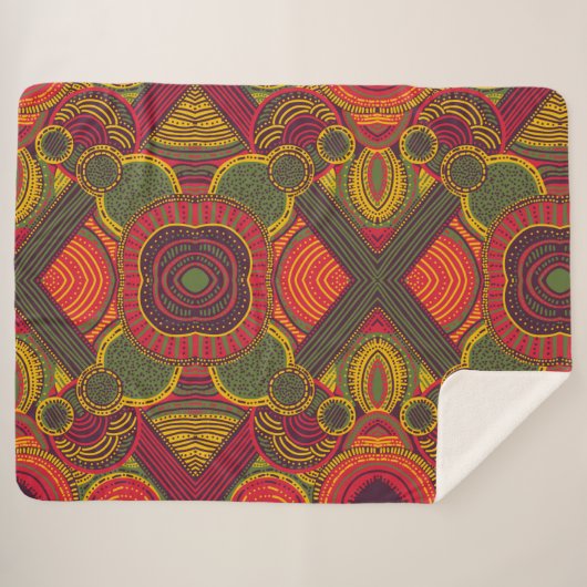 Farbige Abstrakte Linien | Rosa Lila Gelb grün Sherpadecke (Vorderseite (Horizontal))