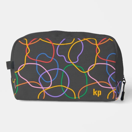 Farbige Abstrakte Linienmuster Waschbeutel (Vorderseite)