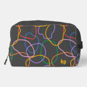 Farbige Abstrakte Linienmuster Waschbeutel (Rückseite)