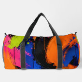 Farbige abstrakte Mal-Spritzer-Tasche Duffle Bag (Rückseite)