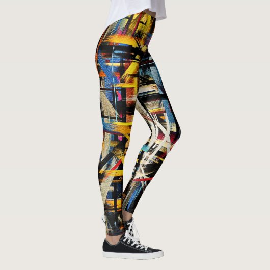 Farbige Abstrakte Malerei #14 Leggings (Rechts)