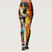 Farbige Abstrakte Malerei #14 Leggings (Rückseite)