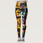 Farbige Abstrakte Malerei #14 Leggings (Vorderseite)