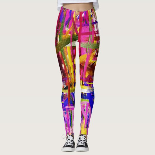 Farbige Abstrakte Malerei #15 Leggings (Vorderseite)