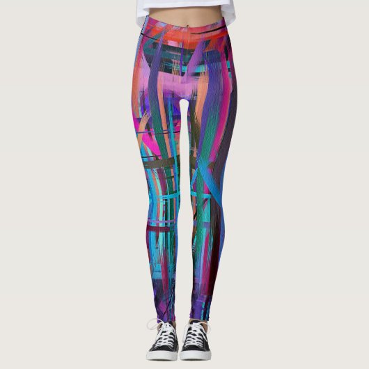 Farbige Abstrakte Malerei #19 Leggings (Vorderseite)