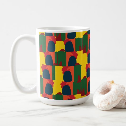 Farbige abstrakte Malerei Kaffeetasse (Mit Donut)