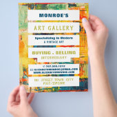 Farbige Abstrakte Malerei, Kunsthändler, Galerie Flyer (Hand)