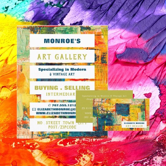 Farbige Abstrakte Malerei, Kunsthändler, Galerie Flyer