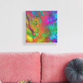 Farbige Abstrakte Mischmedien Leinwanddruck (Insitu (Wohnzimmer))