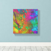 Farbige Abstrakte Mischmedien Leinwanddruck (Insitu (Holzboden))