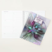 Farbige Abstrakte Moderne Fraktal Blume Name Planer (Anzeige)