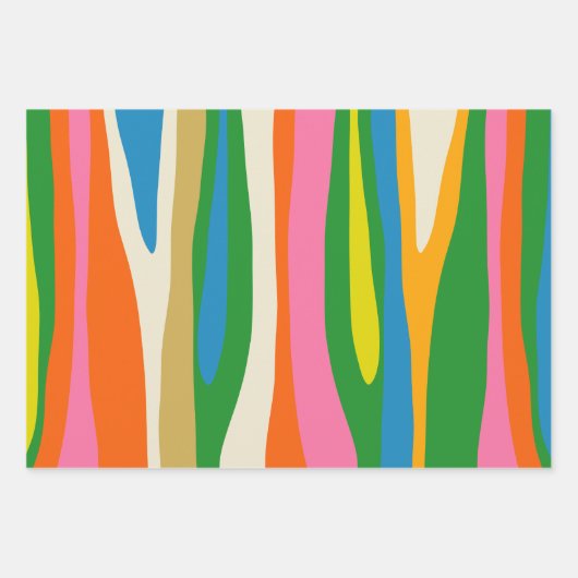 Farbige Abstrakte moderne Retro Geschenkpapier Set (Vorderseite 3)