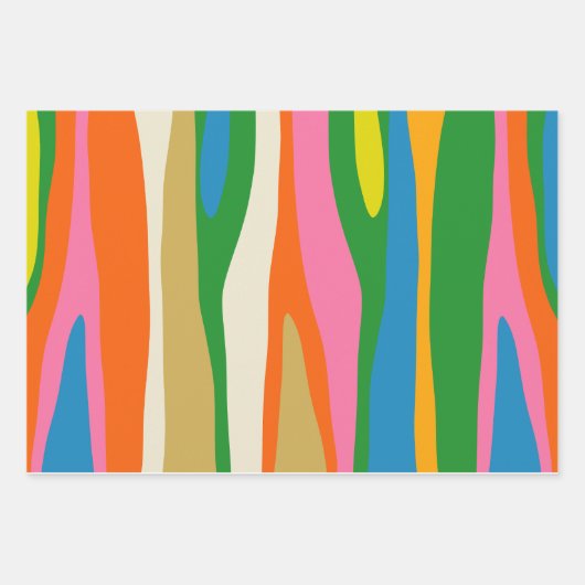 Farbige Abstrakte moderne Retro Geschenkpapier Set (Vorderseite 2)