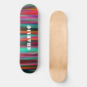 Farbige Abstrakte Moderne Streifen Individuelle Na Skateboard (Vorderseite)