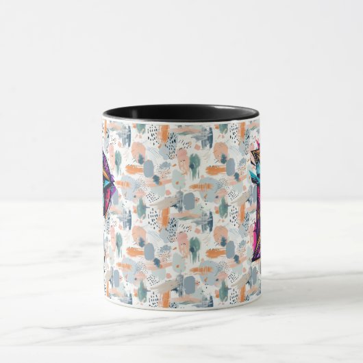 Farbige Abstrakte Monogramm-Tasse - P für Paul Tasse (Zentrum)