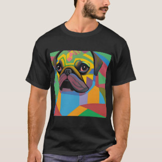 Farbige abstrakte Mops farbige Mops Kunst Wasserfa T-Shirt