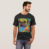 Farbige abstrakte Mops farbige Mops Kunst Wasserfa T-Shirt (Vorne ganz)