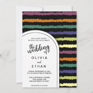 Farbige abstrakte Muster Chic Hochzeitseinladung Einladung