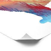 Farbige abstrakte Neufundland-Silhouette Fotodruck (Ecke)