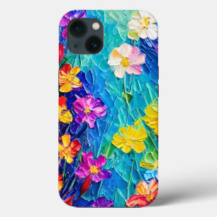 Farbige Abstrakte Ölgemälde von Frühlingsblumen Case-Mate iPhone Hülle
