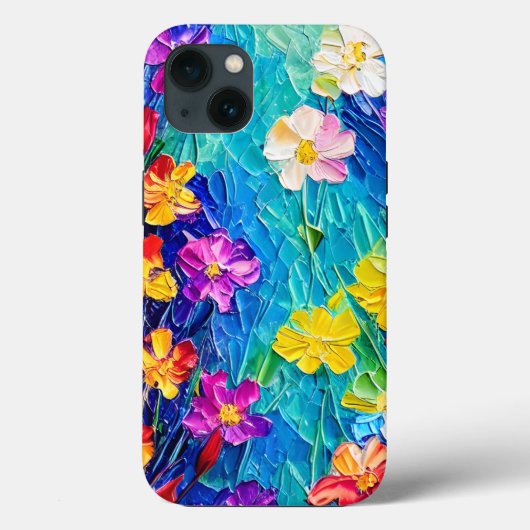 Farbige Abstrakte Ölgemälde von Frühlingsblumen Case-Mate iPhone Hülle (Rückseite)