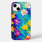 Farbige Abstrakte Ölgemälde von Frühlingsblumen Case-Mate iPhone Hülle (Rückseite)