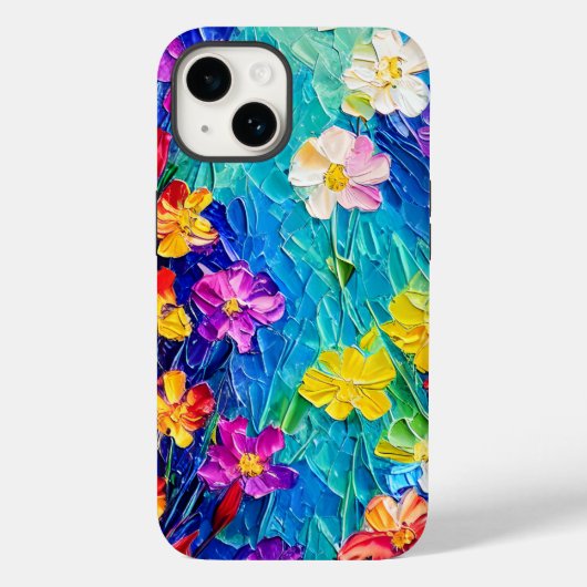 Farbige Abstrakte Ölgemälde von Frühlingsblumen Case-Mate iPhone Hülle (Rückseite)