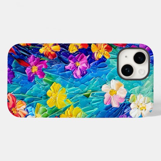 Farbige Abstrakte Ölgemälde von Frühlingsblumen Case-Mate iPhone Hülle (Rückseite (Horizontal))