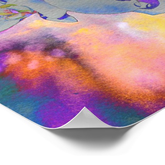 Farbige abstrakte Orchideenmalerei Poster (Ecke)