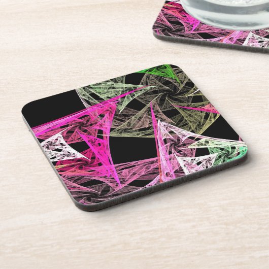 Farbige Abstrakte Origami Getränkeuntersetzer (Linke Seite)