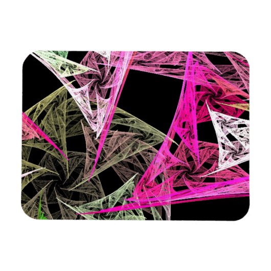 Farbige Abstrakte Origami Magnet (Horizontal)