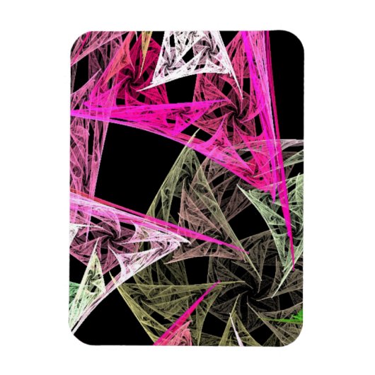 Farbige Abstrakte Origami Magnet (Vertikal)