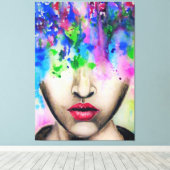Farbige Abstrakte Paint Face Canvas drucken Leinwanddruck (Insitu (Holzboden))