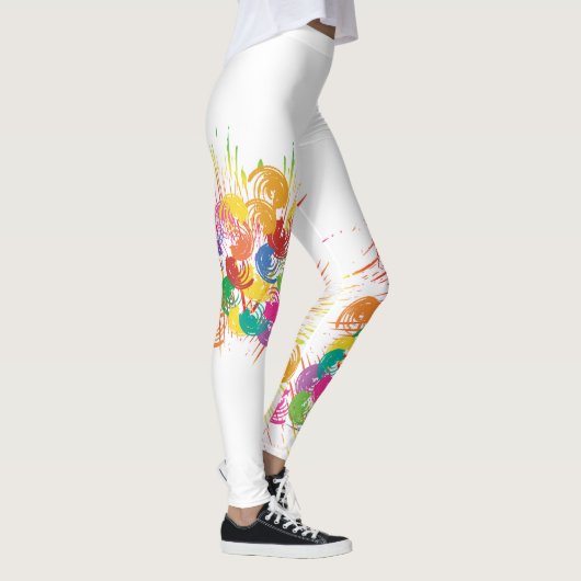 Farbige Abstrakte Paint Splashes / Spritzer Leggings (Rechts)
