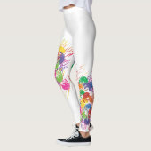 Farbige Abstrakte Paint Splashes / Spritzer Leggings (Links)