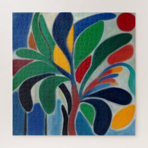 Farbige abstrakte Palme Puzzle