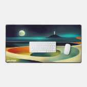 Farbige abstrakte Panoramalandschaft Monogramm Schreibtischunterlage (Tastatur & Maus)