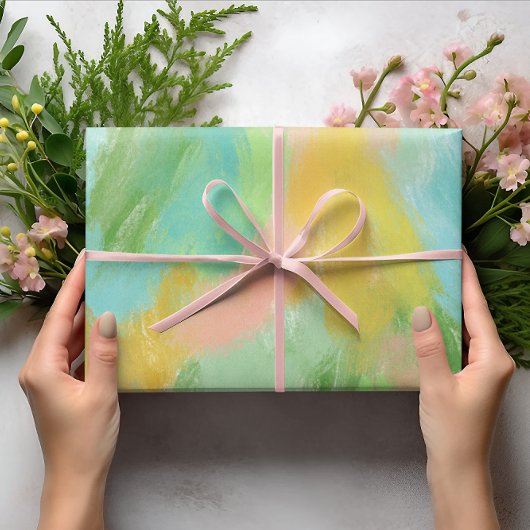 Farbige Abstrakte Pastellfarben Rosa Aquamarines B Geschenkpapier Set