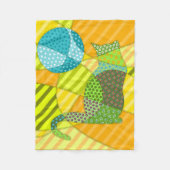 Farbige Abstrakte Patchwork-Katze Fleecedecke (Vorderseite)
