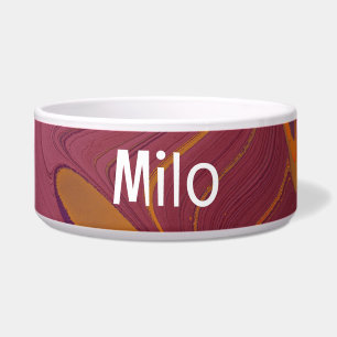 Farbige Abstrakte Pet Bowl mit MILO Text Napf