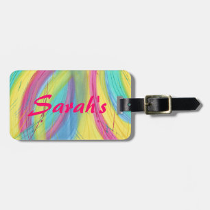 Farbige Abstrakte Pinselstriche Gepäckmarken Gepäckanhänger