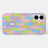 Farbige Abstrakte Pinselstriche Muster Monogramm Case-Mate iPhone Hülle (Rückseite (Horizontal))
