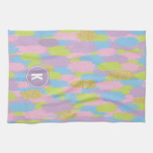 Farbige Abstrakte Pinselstriche Muster Monogramm Geschirrtuch (Horizontal)