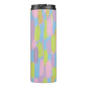 Farbige Abstrakte Pinselstriche Muster Monogramm Thermosbecher (Rückseite)