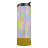 Farbige Abstrakte Pinselstriche Muster Monogramm Thermosbecher (Nach links gedreht)