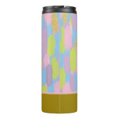 Farbige Abstrakte Pinselstriche Muster Monogramm Thermosbecher (Rückseite)