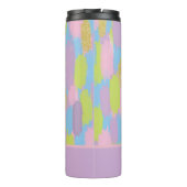 Farbige Abstrakte Pinselstriche Muster Monogramm Thermosbecher (Rückseite)
