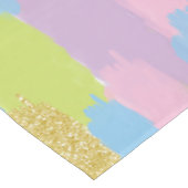 Farbige Abstrakte Pinselstriche Muster Monogramm Tischdecke (Schrägansicht)