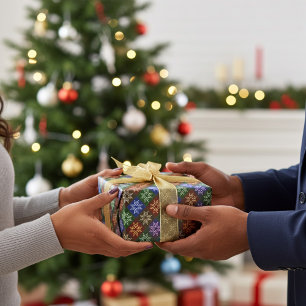 Farbige Abstrakte Poinsettia Blumenspielplätze Geschenkpapier